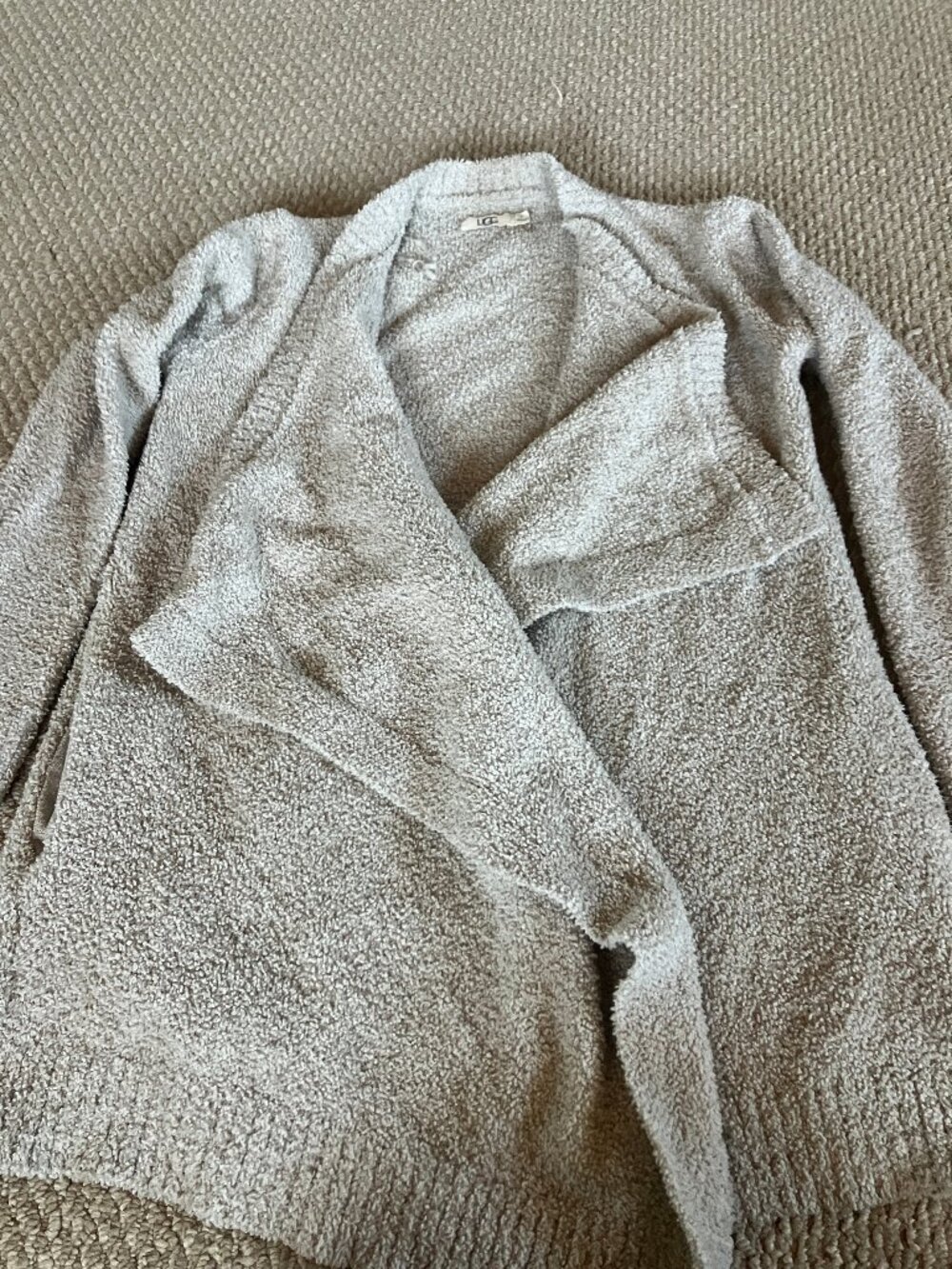 Ugg Phoebe Wrap Cardigan Open Front Oversize Women’s S fluffy draped beige